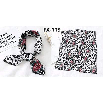 Versatile Square Silk Scarf For Women Fashionable Printed Small Neck Scarfs Office Lady Hair Band Foulard Hand For Female Bandana Shawl