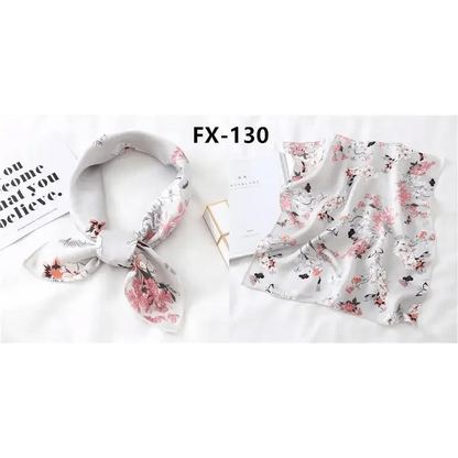 Versatile Square Silk Scarf For Women Fashionable Printed Small Neck Scarfs Office Lady Hair Band Foulard Hand For Female Bandana Shawl