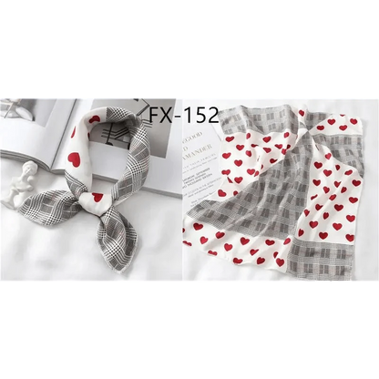 Versatile Square Silk Scarf For Women Fashionable Printed Small Neck Scarfs Office Lady Hair Band Foulard Hand For Female Bandana Shawl