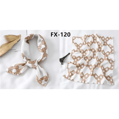 Versatile Square Silk Scarf For Women Fashionable Printed Small Neck Scarfs Office Lady Hair Band Foulard Hand For Female Bandana Shawl