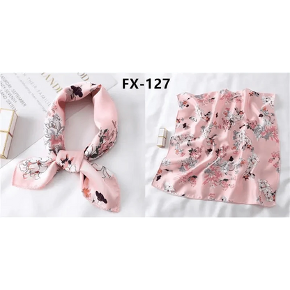 Versatile Square Silk Scarf For Women Fashionable Printed Small Neck Scarfs Office Lady Hair Band Foulard Hand For Female Bandana Shawl
