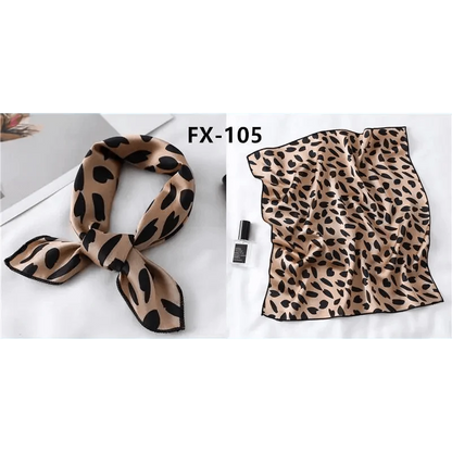Versatile Square Silk Scarf For Women Fashionable Printed Small Neck Scarfs Office Lady Hair Band Foulard Hand For Female Bandana Shawl