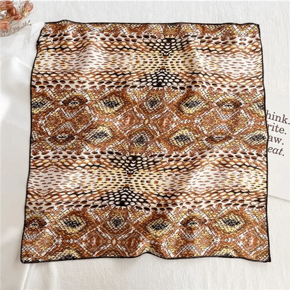 Versatile Square Silk Scarf For Women Fashionable Printed Small Neck Scarfs Office Lady Hair Band Foulard Hand For Female Bandana Shawl
