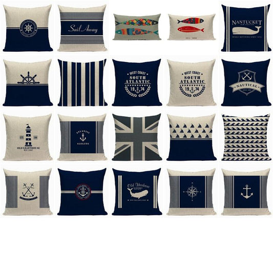 Vintage Decoration Cushion Colorful Fish Spring Decorative Throw Pillow Cover Home Sign Summer Cruise Decoration Home Pillowcase Houseware Car Home Decor Pillow Case Covers