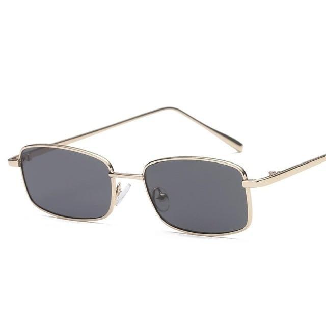 Vintage Slender Square Sunglasses Classic Small Frame New Square Shape  Sunglasses For Men In High-quality Metal Frame Sunglasses For Men New Vintage Sunglasses