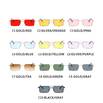 Vintage Square Women Sunglasses Luxury Design Metal UV400 Sun Glasses Modern Charming Everyday Eyewear