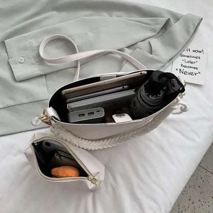 Vintage Style Fashionable Women's bucket bag Stone Pattern Shoulder Bag For Ladies Diagonal Female Bag