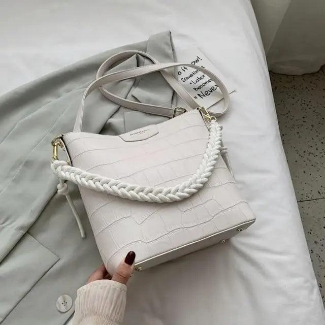 Vintage Style Fashionable Women's bucket bag Stone Pattern Shoulder Bag For Ladies Diagonal Female Bag