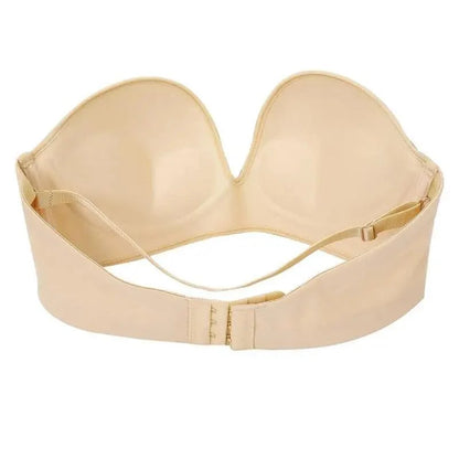 Vintage Style Front Closure Sexy Push Up Bra Women Invisible Bras Underwear Lingerie for Female Brassiere Strapless Seamless Bralette ABC Cup