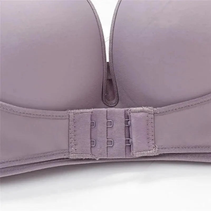 Vintage Style Front Closure Sexy Push Up Bra Women Invisible Bras Underwear Lingerie for Female Brassiere Strapless Seamless Bralette ABC Cup