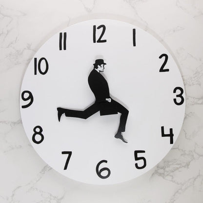 Wall Clock Silly Walk Wall Clock Comedy Creative Artwork Sweep Seconds Silent Funny Modern Silent Wall Watch Clock for Living Room Decor  Comedian Home Decor Novelty Wall Watch Funny Walking Silent Mute Clock