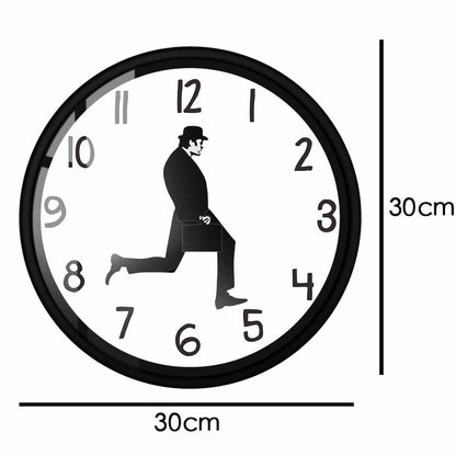 Wall Clock Silly Walk Wall Clock Comedy Creative Artwork Sweep Seconds Silent Funny Modern Silent Wall Watch Clock for Living Room Decor  Comedian Home Decor Novelty Wall Watch Funny Walking Silent Mute Clock