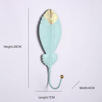 Wall Coat Rack Clothes Hanger Home Decoration Accessories Wall Hooks for Hanging Clothes Blue Leaves/Golden Leaves Home Storage Decorative Leaves Iron Hooks Tropic Plant Wall Mounted Single Clothes Hangers Decorative Hanger Hanging Hooks