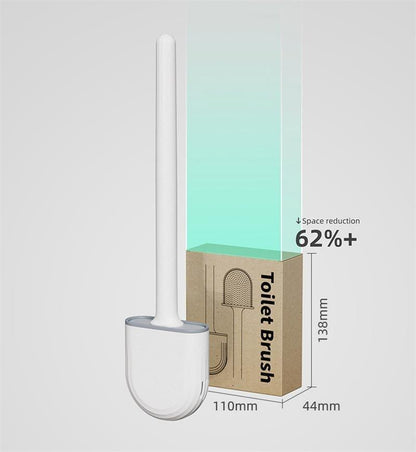 Wall-Mounted Silicone Toilet Brush Wash Toilet Accessories With Holder Soft Bristles Brushes Set Bathroom Cleaning Tool Toilet Brush Set Silicone Toilet Brush With Holder Wall Mounted With Toilet Bowl Brush And Holder Bendable Brush Head Holder