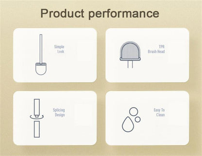 Wall-Mounted Silicone Toilet Brush Wash Toilet Accessories With Holder Soft Bristles Brushes Set Bathroom Cleaning Tool Toilet Brush Set Silicone Toilet Brush With Holder Wall Mounted With Toilet Bowl Brush And Holder Bendable Brush Head Holder