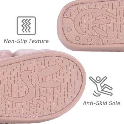 Warm Fluffy Slippers Women Faux Fur Slipper Indoor Floor Slides Flat Soft Furry House Warm Comfortable Fuzzy Furry Bedroom Slippers Indoor Cozy Memory Foam Anti-Slip Flip Flops