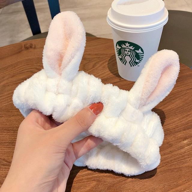 Wash Face Women Girls Hairbands Soft Warm Coral Fleece Bow Animal Ears Headbands Headwear Hair Bands Turban Gorgeous Hair Accessories For Women