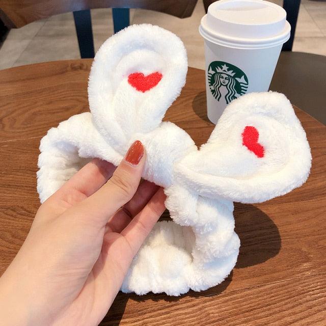 Wash Face Women Girls Hairbands Soft Warm Coral Fleece Bow Animal Ears Headbands Headwear Hair Bands Turban Gorgeous Hair Accessories For Women