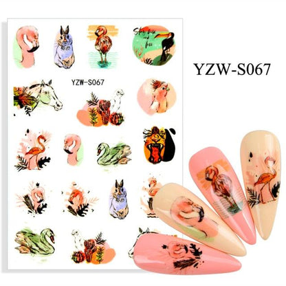 Water Decal Nail Art Decorations Nail Sticker Tattoo Full Cover Beauty Decals Manicure Supplies Accessories  Women Kids Girls Manicure Decoration Nail Art Supplies 3D Self-Adhesive Nail Decals Designer Nail Stickers for Acrylic Nails