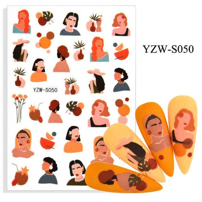 Water Decal Nail Art Decorations Nail Sticker Tattoo Full Cover Beauty Decals Manicure Supplies Accessories  Women Kids Girls Manicure Decoration Nail Art Supplies 3D Self-Adhesive Nail Decals Designer Nail Stickers for Acrylic Nails