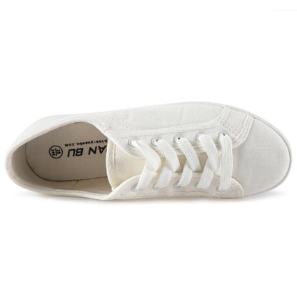 White Summer Womens Sneakers Trainers White Leather Canvas Shoes Tenis Classic Casual Cotton Slip On Canvas Comfortable Walking Flats Sneakers