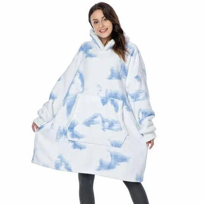 Winter Oversized Wearable Blanket Women Hoodies Sweatshirt TV Blanket With Sleeves Pullover Warm Soft Unisex Hoody Comfortable Sweatshirts For Autumn