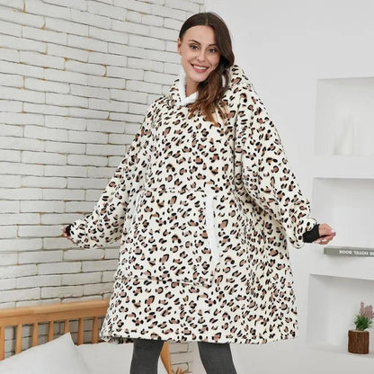 Winter Oversized Wearable Blanket Women Hoodies Sweatshirt TV Blanket With Sleeves Pullover Warm Soft Unisex Hoody Comfortable Sweatshirts For Autumn