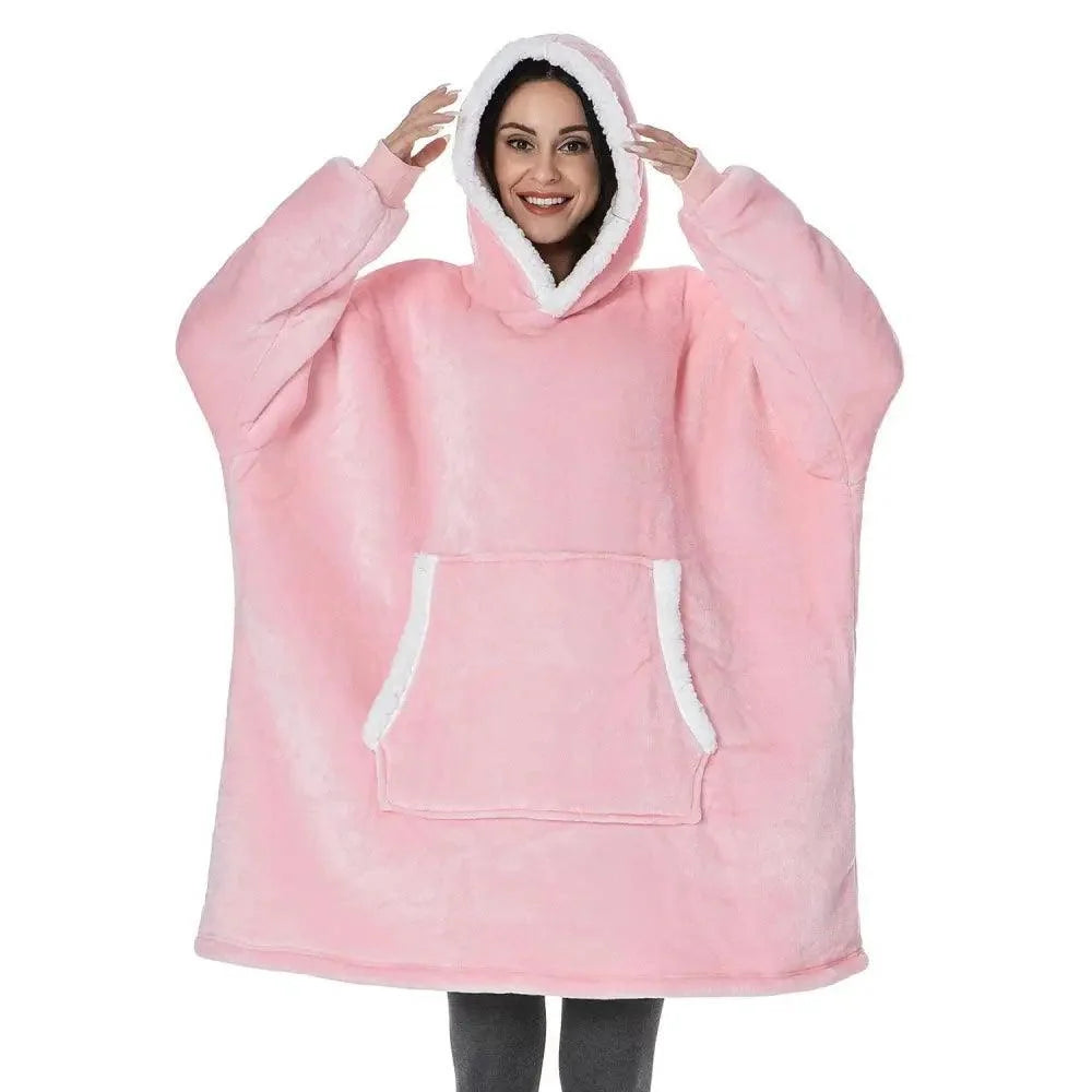 Winter Oversized Wearable Blanket Women Hoodies Sweatshirt TV Blanket With Sleeves Pullover Warm Soft Unisex Hoody Comfortable Sweatshirts For Autumn