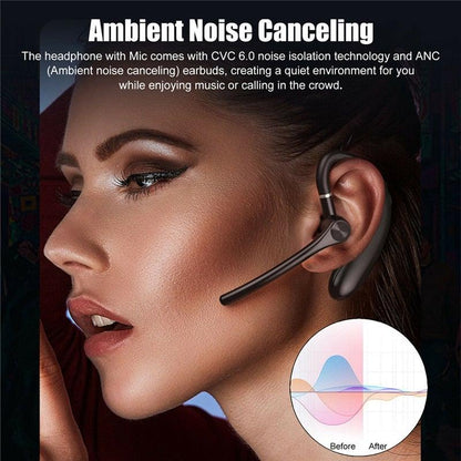 Wireless Headphones With Microphone Bluetooth Con Headset Earphones Updated Design with Industry Leading Sound & Improved Comfort, Long Wireless Range, Up to 24 Hours of Talk Time