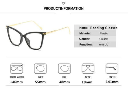 Women Luxury Cat Eye Sunglasses For Women Glasses Oversized Frame Transparent Lens Eyeglasses Computer Optical For  Prescription Glasses For Women