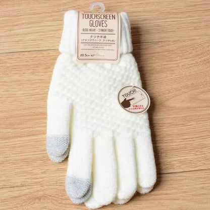 Women New Wool Knitted Gloves Winter Warm Thick Touch Screen Gloves Solid Mittens For Women For Winter Gloves Winter Touch Screen Gloves for Women and Men