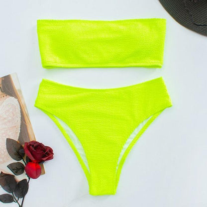 Women One-Shoulder Bikini Swimsuit Women Push Up Swimwear Women's Bathing Suit Comfortable Bikini Ribbed Two Piece Swimsuit Bikini Set Summer Bathing Suit Beach Wear Swimming Suit