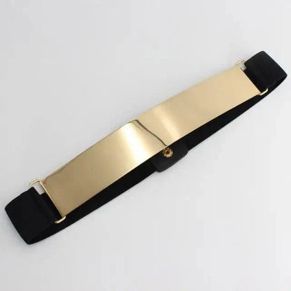 Women Vintage Stretch Belt Unique Black Elastic Design Stretchy Luxury Waistband Stylish Women Waist Belts