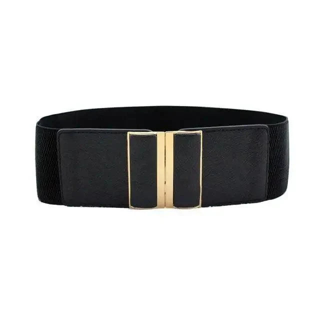 Women Vintage Stretch Belt Unique Black Elastic Design Stretchy Luxury Waistband Stylish Women Waist Belts
