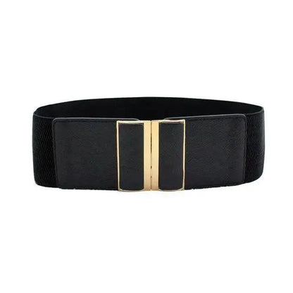 Women Vintage Stretch Belt Unique Black Elastic Design Stretchy Luxury Waistband Stylish Women Waist Belts