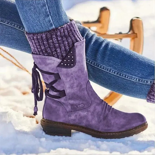 Women Winter Boots Strong Hoof Heels Fashion Comfort Warm Design