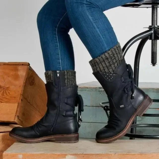 Women Winter Boots Strong Hoof Heels Fashion Comfort Warm Design