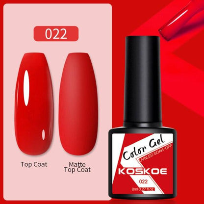 Womens Glossy Colorful 8ml Nail Gel Polish Permanent UV LED Summer Winter High Quality Fashion Design