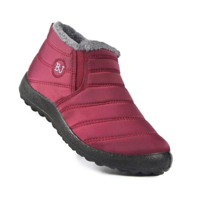 Womens Snow Boots Ankle Hook Look Fur Plush Inside Waterproof Down Winter Boots Shoes Winter Snow Boots Fur Lined Warm Ankle Boots Slip On Waterproof Outdoor Sport Booties