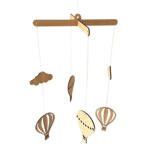 Wooden Hot Air Balloon Outdoor Wind Chime Hanging Wall Ornaments Baby Bed Bell Nordic Style Kids Room Decoration Nursery Photo Props Wind Bell Memorial Wind Chimes Best Gift Chimes Decor For Garden Patio Porch Outdoor