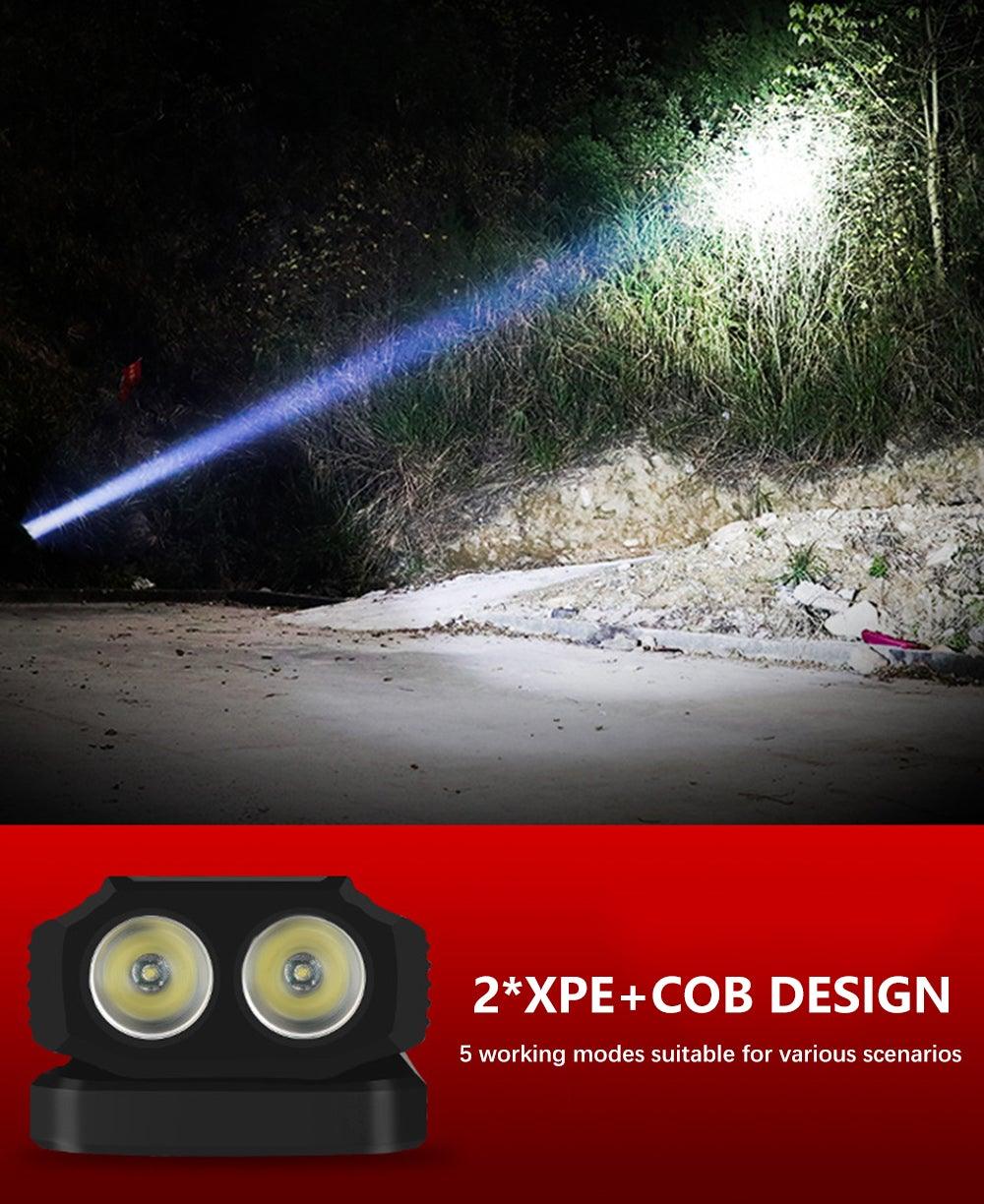 Work Light Rechargeable LED Camping Waterpoof Portable Multifunctional Adjustable USB Light Hanging Hook& Magnetic Base Flashlight For Hurricane Camping Hiking Riding Fishing Jogging Household